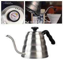 1200 мл кофе Gator залить чайник из нержавеющей стали гусиная шея носик с термометром для кофе кухонные инструменты для воды 2024 - купить недорого