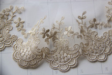 9CM Width Handmade Garment Accessories Gold Thread Mesh Embroidery Lace Trim 2024 - buy cheap