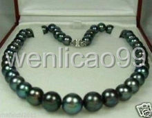 Collar de perlas negras tahitianas naturales, 8-9mm, 18 ", AAA 2024 - compra barato