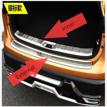 Trasero de acero inoxidable maletero rozaduras plato para Nissan Qashqai 2014 de 2015 de 2016 J11 parachoques para puerta Protector de alféizar cubierta de accesorios de coche 2024 - compra barato