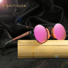 KITHDIA-gafas de sol de madera de bambú para mujer, lentes polarizadas con revestimiento de espejo, protección UV 400, caja de madera 2024 - compra barato