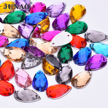 JUNAO 8*13mm 18*25mm Sew On Mix Color Drop Rhinestone Applique Flatback Acrylic Diamond Sewing Strass Crystal Stones for Dress 2024 - buy cheap