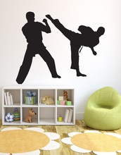 Adesivo de parede de vinil qj28, decalque de karatê para artes marciais e decoração de parede para casa e menino 2024 - compre barato