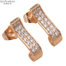 Super Supplier Wholesale & retail fashion jewelry Gold Tone White Crystal Stud Earrings lowest price in my store JE818 2024 - buy cheap