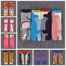 1 Pair Womens Samurai Sandal Short Print Socks Cotton Split Toe Socks Kimono Flip Flop Carp XLZ9450 2024 - buy cheap