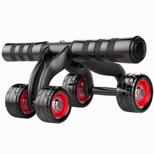 Rolos ab fitness de quatro rodas, equipamento fitness de exercício abdominal preto unissex para treino, academia e musculação abdominal 2024 - compre barato