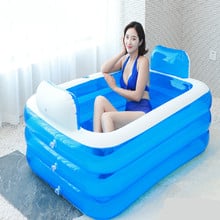 Oversized Korean Style Household Bathtub Couple Inflatable Folding Bathtub Adult's and Children's Bath Barrel Thickened 2024 - buy cheap