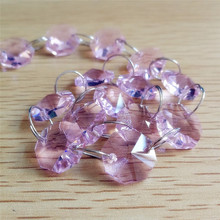 8m/Lot Crystal Glass Pink Garland Strand Wedding & Christmas Party Event Decoration Of 14mm Crystal Glass Octagon Bead Chains 2024 - buy cheap