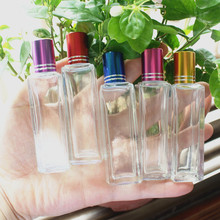 20ml transparente quadrado perfume garrafa de vidro rolo em garrafa vazia portátil 100 pçs/lote 2024 - compre barato