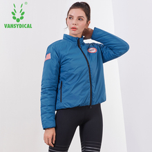 Vansydical Winter Warm Sports Running Jackets Women's Zipper Long Sleeve Padded Coat Outdoor Workout Windproof Sportswear Tops 2024 - buy cheap