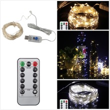 Copper Silver String light 5m 50Led 5v usb Powered Waterproof Outdoor LED Fairy Lights for Christmas Party Wedding Decoration 2024 - buy cheap