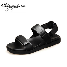 MIYAGINA 2019 New Summer Leather Men Sandals Luxury Brand High Quality Genuine Leather Sandals Men Fashion Men Leather Sandals 2024 - buy cheap