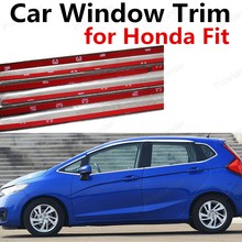 hot sell Stainless Steel Window Trim For Honda Fit bright silver Car Styling Decoration Strips 2024 - buy cheap