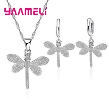 YAAMEL-collar de plata de ley 925 con forma de libélula, conjunto de pendientes, joyería de fiesta, Circonia cúbica 2024 - compra barato