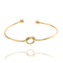 Charms Bracelet Femme Black Gold For Fashion Women Knotted Open Design Heart Bangle Jewelry Dropshipping jewellery 2024 - buy cheap