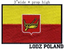 Лодзь, флаг Польши, 3,0 дюйма, широкая вышивка, нашивки для охотников за привидениями/тонкие линии/искусственные 2024 - купить недорого