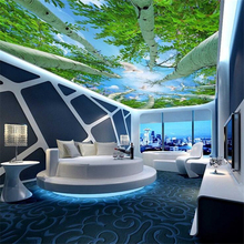 Beibehang-papel tapiz personalizado 3d, Mural estéreo Super verde, bosque, cielo, techo, cenital, Mural 3d para sala de estar y Hotel, mural 3d 2024 - compra barato