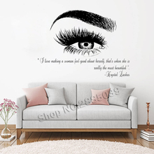 Beauty Salon Quote Wall Decal Stickers Eye Eyelashes Lashes Eyebrow Brows Vinyl Decals Livingroom Art Decor Sticker Muraux LC357 2024 - buy cheap