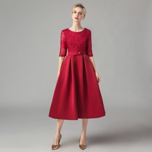 Vestido de baile curto vermelho ruetom 2020, elegante, com renda, camiseta baixa, formal, para meninas 2024 - compre barato