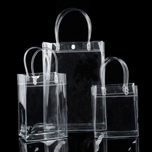 One Piece Clear Tote Waterproof Storage Bag PVC Transparent Shopping Bag Shoulder Handbag Environmentally Travel Storage Bags 2024 - buy cheap