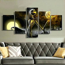 Halloween Nightmare Before Christmas 5 Pieces Canvas Painting Print Living Room Home Decor Modern Wall Art Oil Painting Poster 2024 - buy cheap