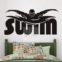 Swimming Athlete Wall Stickers Vinyl Removale Swin Sign Wall Decal Swimming Pool Decoration Swim Sports Muarls Art AC022 2024 - buy cheap