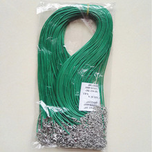 Wholesale 1.5mm green Wax Leather Cord Necklace Rope 45cm Chain Lobster Clasp DIY Jewelry Accessories 100pcs/lot Fast Ship 2024 - buy cheap
