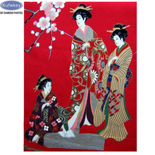 sale Diamond Embroidery 5D DIY,japanese woman Diamond Painting,,Full,Cross Stitch,Diamond Mosaic,Bead Picture,Diamant Home Decor 2024 - buy cheap