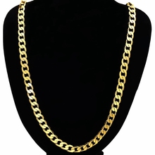 Массивные ювелирные изделия Золотое ожерелье мужские ювелирные изделия трендовая длинная кубинская цепочка 30" 2024 - купить недорого