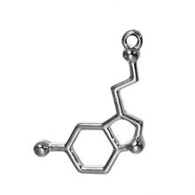 DoreenBeads 10PCs Chemical Element Charm Pendants Handmade Serotonin Silver Color Metal Pendant for DIY Accessories  25*13mm 2024 - buy cheap