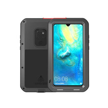 Amor mei resistente de alumínio metal caso à prova dwaterproof água para huawei companheiro 20 pro caso à prova de choque huawei mate 20 lite + gorilla glass 2024 - compre barato