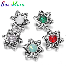 6pcs/lot New Snap Button Jewelry Snap Jewelry 18mm Metal Flower Snap Button Fit 18mm Snap Button Necklace for Making DIY Jewelry 2024 - buy cheap