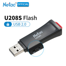 Memoria USB 2,0 de Netac U208S, Memoria Flash negra protegida por escritura, 8 GB, 16 GB, 32 GB, disco Flash USB 2,0 de plástico, memoria USB encriptada 16 32 GB 2024 - compra barato