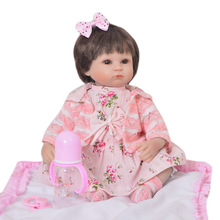 Venda quente silicone renascer baby dolls meninas para criança presente 18 "43 cm Bebes reborn bonecas bebê recém-nascido real boneca de brinquedo 2024 - compre barato