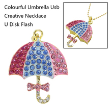 New Umbrella Necklace Jewelry 2.0 Memorry Usb Flash Drive 128GB 64GB Pendrive 32GB 16GB Pen Drive Girl Gift Memory Stick Storage 2024 - buy cheap