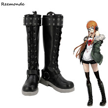 Anime Game Persona 5 Futaba Sakura Cosplay Costume Black Long Boots Shoes Heighten Shoes Halloween Carnival Party For Woman Girl 2024 - buy cheap