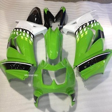 Обтекатель тела подходит для Kawasaki Ninja 250R 2008-2012 EX250 08 09-14 зеленый/белый ZX250R 2009 2010 2014 мотоцикл части 2024 - купить недорого
