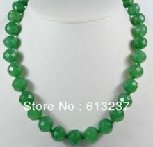 Collar de Calcedonia Verde con piedra Natural para mujer, joyería elegante de 18 pulgadas, 10mm, facetado, redondo, teñido, estilo de moda, MY4617 2024 - compra barato