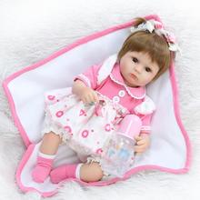 New 45cm lovely baby reborn doll toy the best birthday gift for kid child, high-end girl brinquedos silicone reborn babies 2024 - buy cheap