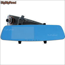 Bigbigroad para geely emgrand ec7 x7 gc6 gc7 panda carro dvr tela azul espelho retrovisor gravador de vídeo do carro câmera dupla 2024 - compre barato