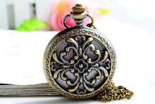 ВИНТАЖНЫЕ КВАРЦЕВЫЕ ажурные карманные часы с цветком из античной бронзы, ожерелье, модная подвеска, время 10 шт./лот 2024 - купить недорого