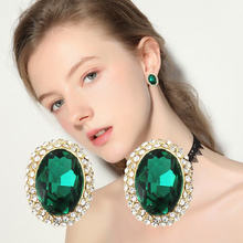 Brincos redondos clássicos de cristal com parafuso prisioneiro para mulheres moda marca strass brinco geométrico vintage nova jóia para presente 2024 - compre barato
