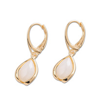 2019 Luxury Original Natural Jade Jasper WaterDrop Earrings For Women Golden Color Fashion 925 Sterling Silver Earrings Jewelry 2024 - buy cheap