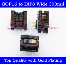 SOP16 to DIP8 Adapter Wide 300mil SOIC16 to DIP8 socket IC programmer adapter for EZP2010 EZP2013  RT809F CH341A  Programmer 2024 - buy cheap