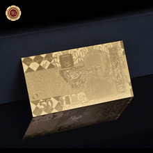 UAH 50 Notas Notas Ucrânia Ucraniano Réplica Moeda do Dinheiro de Papel Da Folha de Ouro de metal Presentes Da Promoção de Negócios 2024 - compre barato