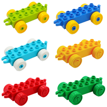Big Size Diy Building Blocks Accessories Motor Boat Trailer Car Kids Toys For Children Compatible With Blocks Duploes Bricks 2024 - buy cheap