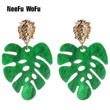 NeeFu WoFu-pendientes de cabeza de león para mujer, aretes grandes de resina, cabeza de leopardo, oreja larga, regalo de Navidad 2024 - compra barato