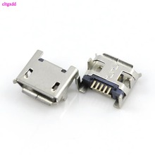 Cltgxdd 10 pçs/lote micro conector usb b tipo fêmea jack 5pin longo ping 4 pés dip boca plana l = 6.0 2024 - compre barato