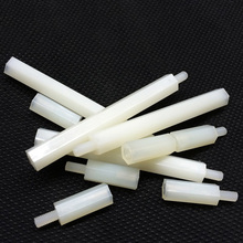 40pcs M3 Nylon column external hex Single head isolation column white   spacers standoff amplifier board nuts 5mm-10mm length 2024 - buy cheap