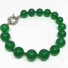 Charms malaysia green stone chalcedony jades 8,10,12mm lovely round beads unisex fashion jewelry makiing bracelet 7.5inch B1528 2024 - buy cheap